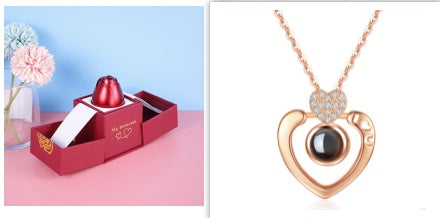 Gifts Metal Rose Jewelry Gift Box Necklace For Wedding Girlfriend Necklace Gifts