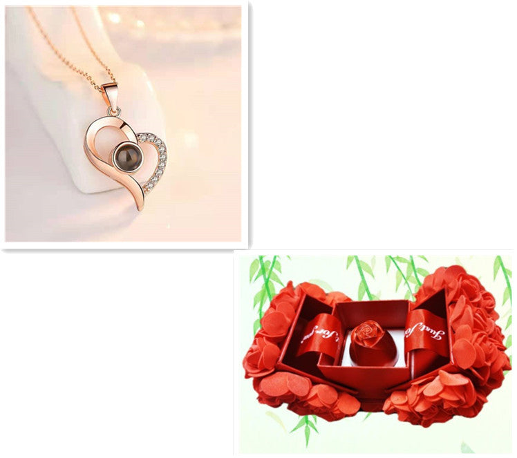 Gifts Metal Rose Jewelry Gift Box Necklace For Wedding Girlfriend Necklace Gifts