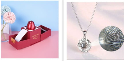 Gifts Metal Rose Jewelry Gift Box Necklace For Wedding Girlfriend Necklace Gifts