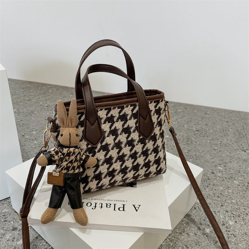 Fashion Houndstooth Shoulder Bags Portable Checkerboard Handbags All-match Messenger Bag Women Totes