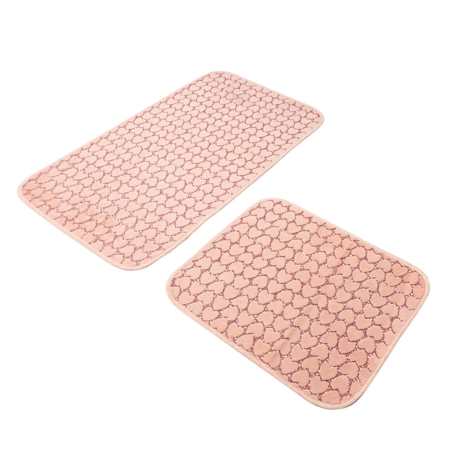 Jassrug Leila Heart Embos 2-pack Bath Mat Powder