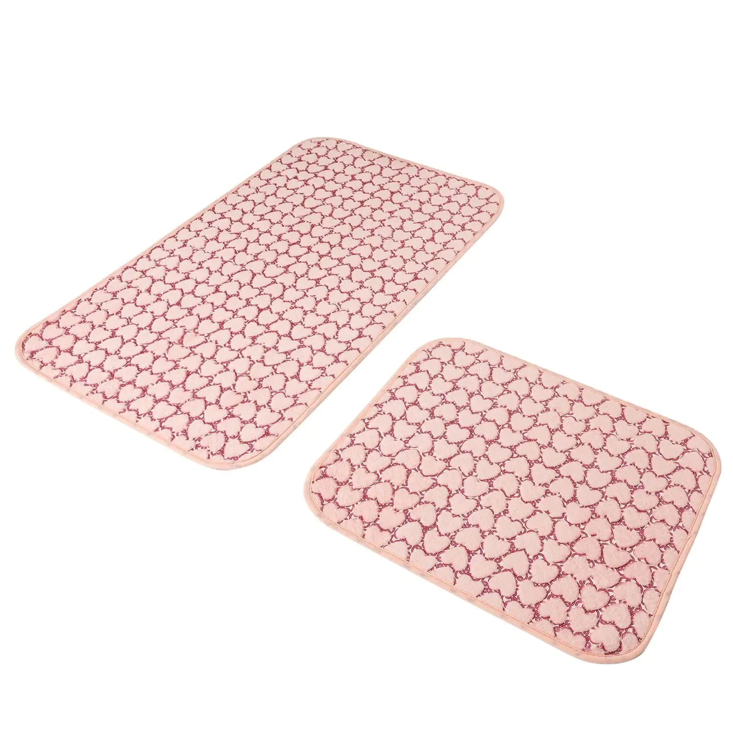 Jassrug Leila Heart Embos 2-pack Bath Mat Pink