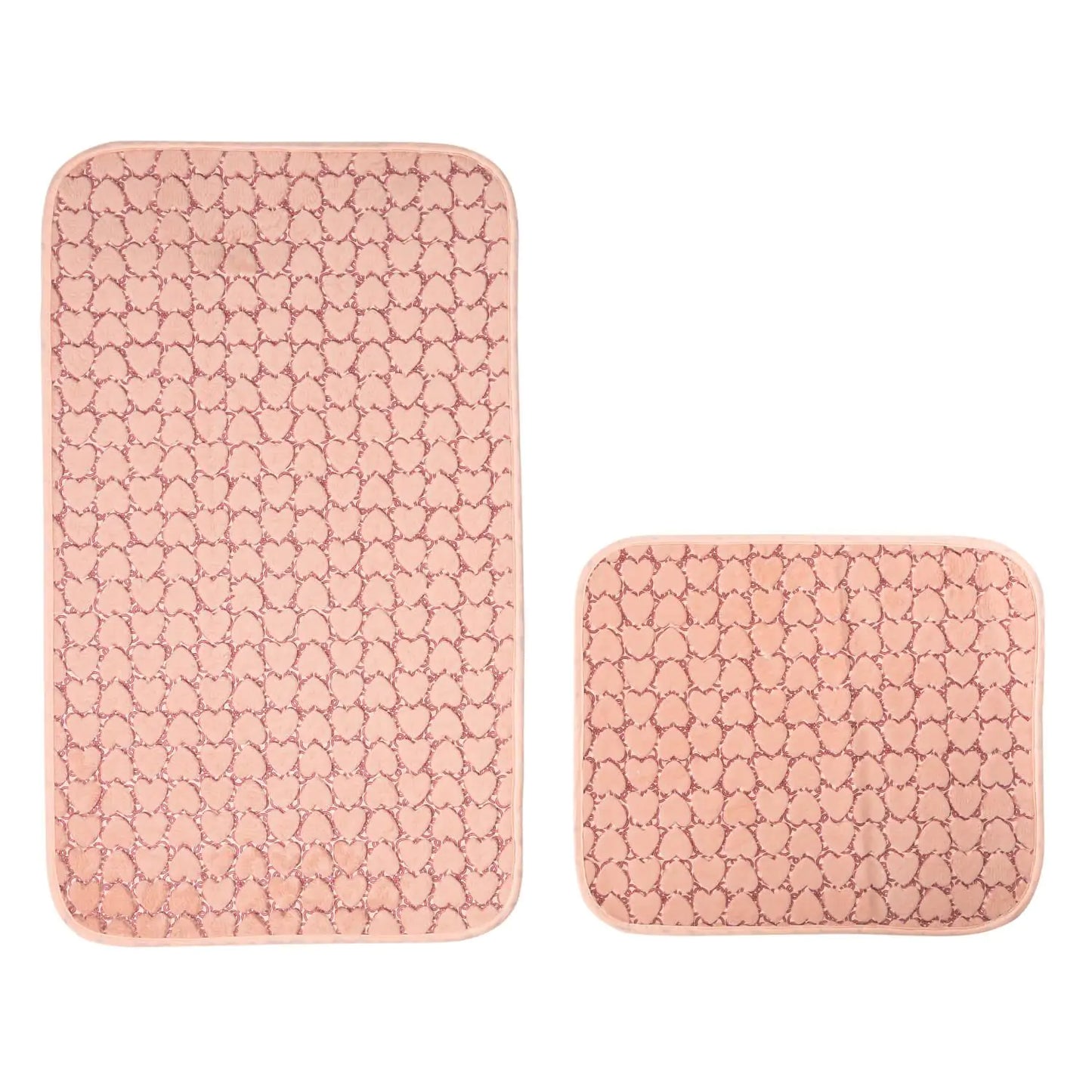 Jassrug Leila Heart Embos 2-pack Bath Mat Powder